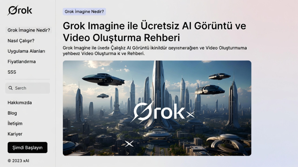 Grok Imagine ile Ücretsiz AI Görüntü ve Video Oluşturma