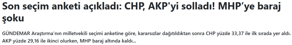 Son Seçim Anketi