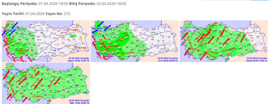 Kuvvetli Yağış ve Fırtına Alarmı