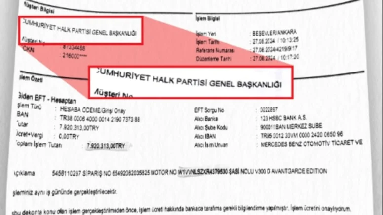 Makam Aracı İddiasına CHP'den Dekontlu Yanıt