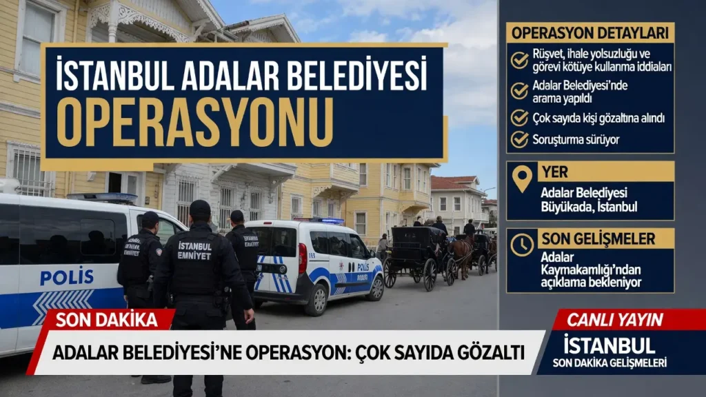 İstanbul Adalar Belediyesi Operasyonu ve Son Dakika Gelişmeleri