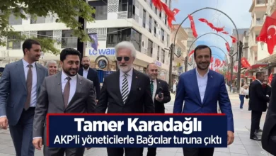 Tamer Karadağlı AKP'li yöneticilerle Bağcılar turuna çıktı
