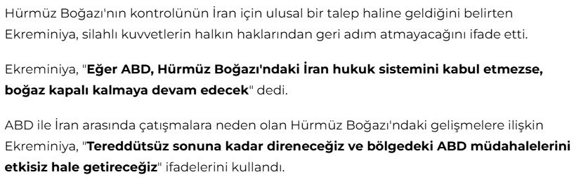 İran ile ABD Arasındaki Gerilimde Hürmüz Boğazı Kozu Öne Çıkıyor