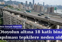 Otoyolun altına 18 katlı bina yapılması tepkilere neden oldu