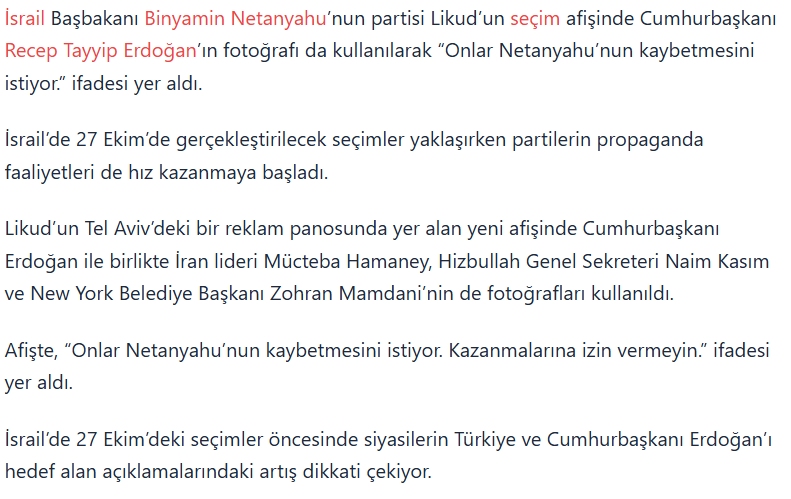 Netanyahu seçim afişi