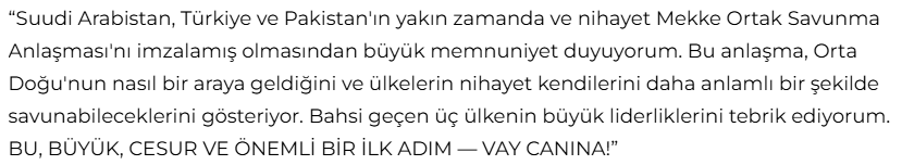 Trump, Mekke Anlaşması