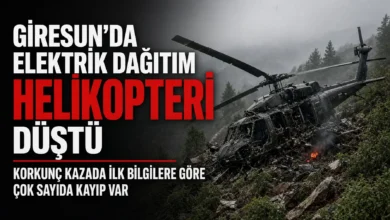 Giresun Piraziz ilçesinde helikopter düştüğü bildirildi!