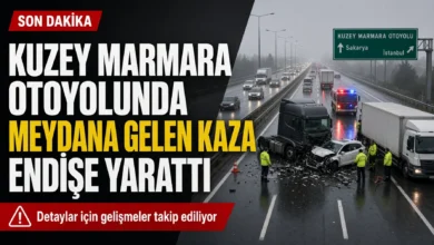 Kuzey Marmara Otoyolunda meydana gelen kaza endişe yarattı