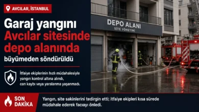 Garaj yangını Avcılar sitesi depo alanında büyümeden söndürüldü