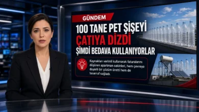 Pet şişe çatıya dizilerek bedava sıcak su elde ediliyor artık