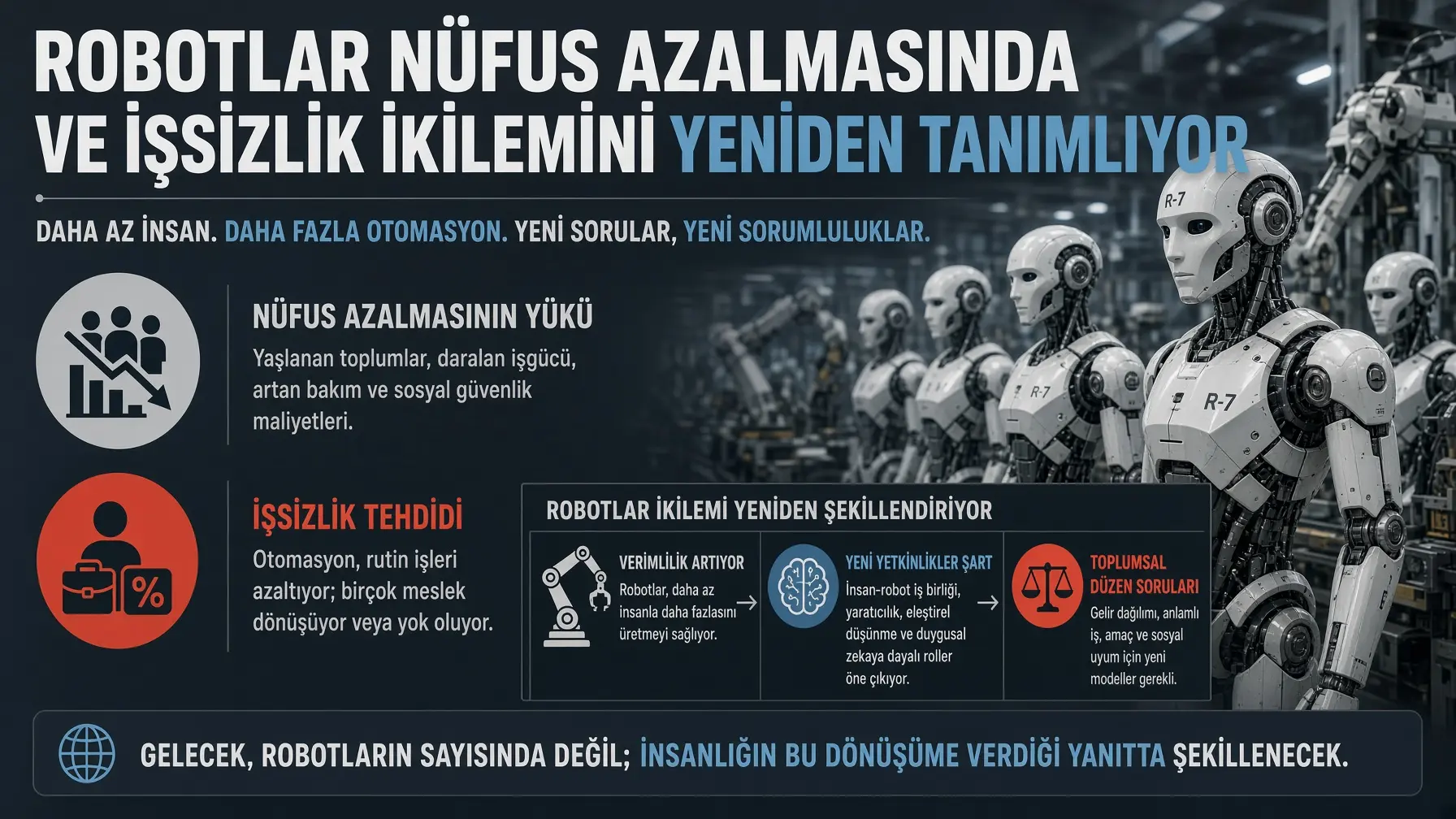 Robotlar nüfus azalması ve işsizlik ikilemini yeniden tanımlıyor